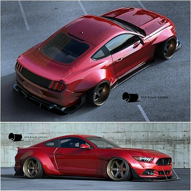2015 Ford Mustang Wide-Body Concept by @robevansdesign