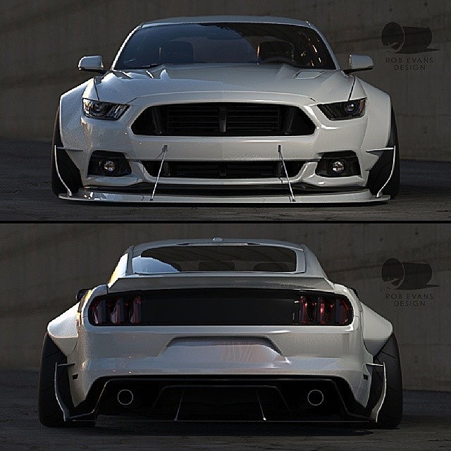 2015 Mustang Wide-Body Concept by @robevansdesign