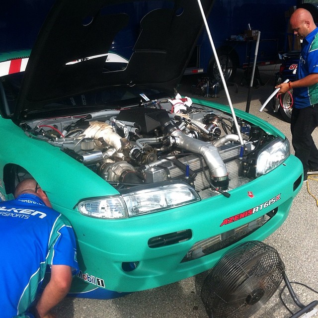 Melted 2 plug wires on my first qual fun and judges thought I sucked on my second so just about made the show. Time to get the @falkentire s14 back to full health and come up with a plan for tomorrow #falkentire #dmac #dmacsuspension #dmaccontrolarms #turbobygarrett @turbobygarrett #kw #sparco @sparcousa #spd #rt615k #mobil1 #hre @hre_wheels #bc @runbc #wilwood @wilwooddiscbrakes #aeromotive #seibon