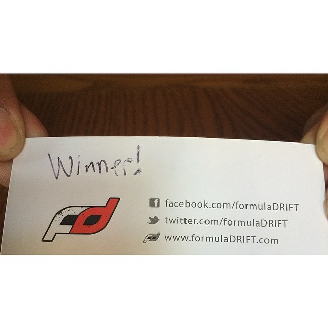 The first person who finds this card at the secret location will receive 2 tickets to this weekend's Formula DRIFT event at Road Atlanta. Photo hint to come.