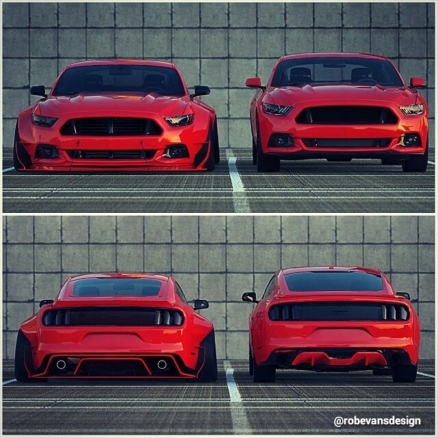 2015 Widebody Ford Mustang Concept by @robevansdesign