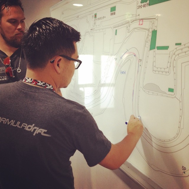 Co-founder of FD @jimliaw laying out some tracks specs here at Fuji. Thoroughly impressed by the facilities. #fdjapan