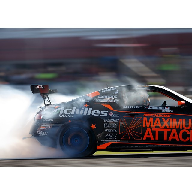 On the attack @charlesngracing @achillestire | Photo by @larry_chen_foto | #formulad #formuladrift