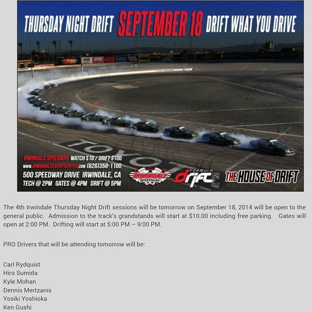Thursday Night DRIFT - Irwindale Speedway September 18, 2014