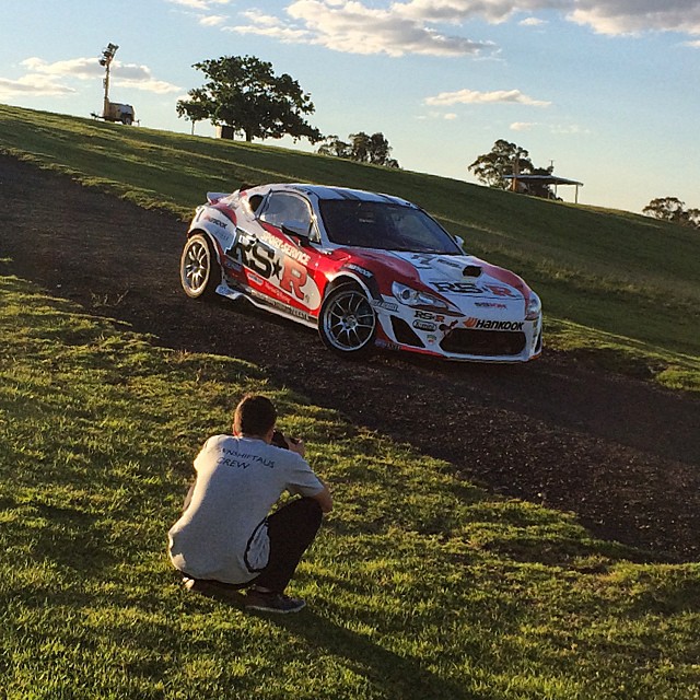 Out here shooting the @rsrusa V8 GT86 with @downshiftaus for #ToyotaAustralia! Haven't seen any kangaroos or koalas yet but really looking forward to FD Asia: Round 3 this weekend! #fdaus #holdstumt