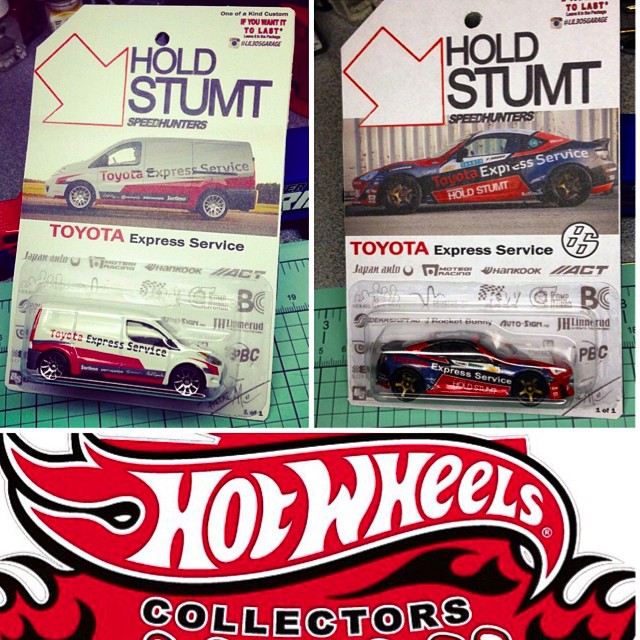 Check out @lil305garage's custom #ToyotaExpressService Proace & @thespeedhunters 86-X Hot Wheels miniature cars! I have had my fair share of standard ones but this is taking it to the next level. Who else collects (or builds their own) #HotWheels scale model cars? #HoldStumt