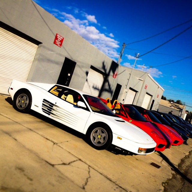 Got to scope out a sweet selection of Italian stallions before I left California. My fabricator friend & #ProtektSkidplates owner Mitch works here and he showed me a few of the amazing restoration projects they have going on behind these doors! #testarossa #miamivice