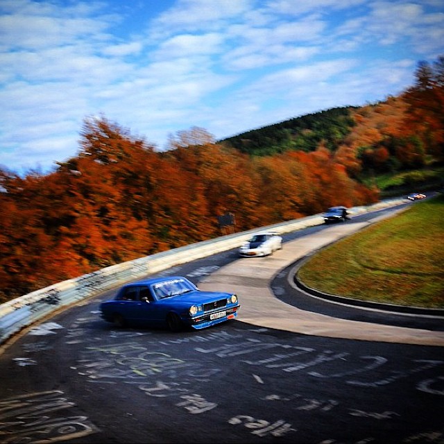 My buddy @fredriksoerlie ripping up the #Nürburgring in his #Shakotan Cressida today! Photo by @dalomas.