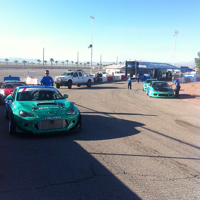 Setting up for the #discounttire event at Las Vegas motor speedway. Gonna be a long ass day. Back in the old slut s15 again. Love that car! #dmac #falkentire #silvia #s15 #sema