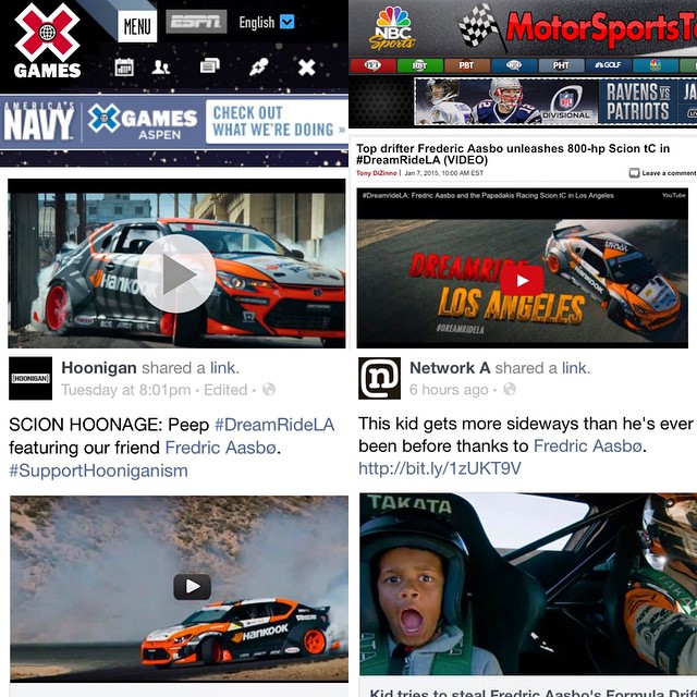 A big thanks to @espn/@xgames, @nbcsports, @thehoonigans and @networka for picking up and sharing #DreamrideLA!