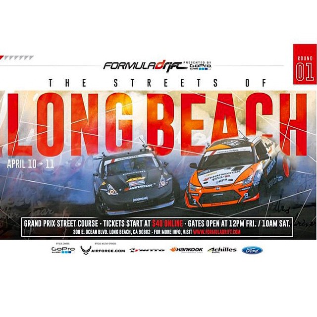 @formulad Round 1: Long Beach ticket sales are officially open! This venue will sell out fast, and the best seats in front of the judges will be gone quick... I recommend getting your tickets soon. Can't wait for the new season to kick off! #holdstumt @scionracing @hankookusaracing