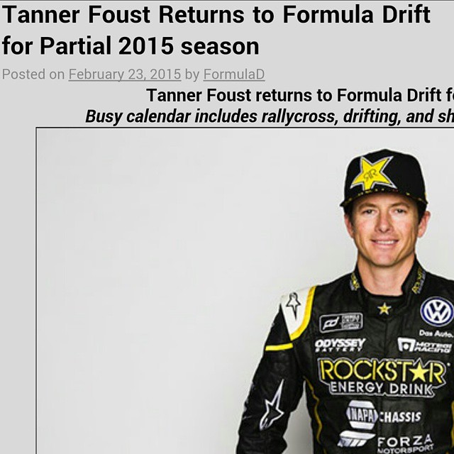 Tanner Foust Returns to Formula Drift for Partial 2015 Season