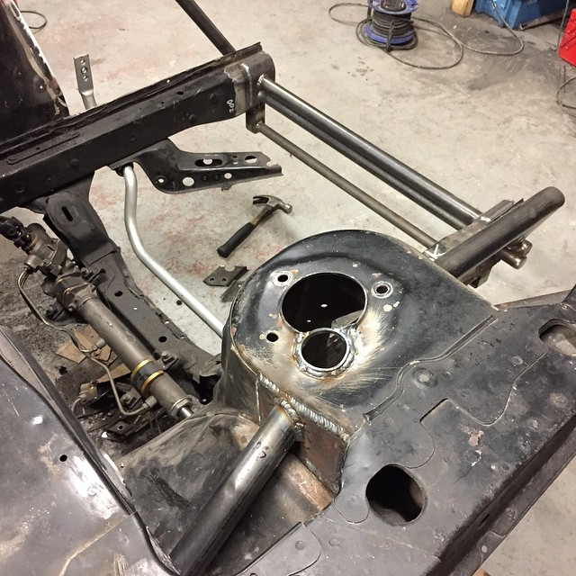 Almost there with the #dmac240. We have reinforced the tops around the moved suspension pivot and linked the cage out to the strut tops. We also dropped an extra tube to protect the huge @mishimoto radiator #mishimoto #silvia #schassis #s13 #240sx #dmac #dmacspec #dmaccontrolarm #dmacsuspension
