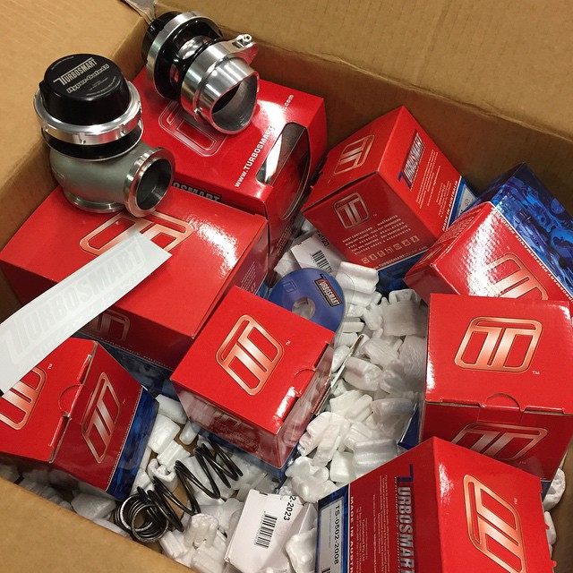 More goodies arriving at the workshop. I'm delighted to welcome @turbosmarthq to the team for 2015. I worked with #Turbosmart last year when we boosted the @formulad #s14 and love their quality products. Time to put their wastegates, bov's and fpr's to work in my European cars #dmac #2015