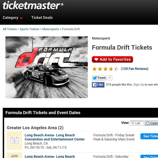 Formula Drift Long Beach Tickets ARE still available !
