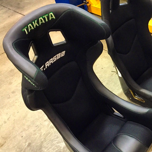 Here's my new @takataracing halo Formula Drift seat! I'm super stoked to continue my global partnership with #TAKATARacing into 2015. Along with my TAKATA harnesses and HANS device this seat helps absorb all side impacts and running these products in all three drift cars makes sure I'm as safe as I could possibly be. Here's to a good - and safe - year of playing car pinball inbetween concrete walls!