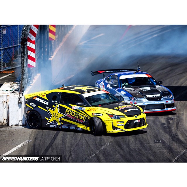I had a great time in Long Beach and would like to thank my team and sponsors for getting me a super competitive package!! This run with @mcrfactory was super fun! At the same time I'm a little heartbroken about our final four battle: My second gear blew out against my Scion​ buddy @ryantuerck which caused a chain reaction of me straightening out, Ryan hitting me and ultimately his differential or axle giving up in the second run. It's not how I wanted to move on and I hope to make up for it in many more battles with Ryan - who's in top form this year!
