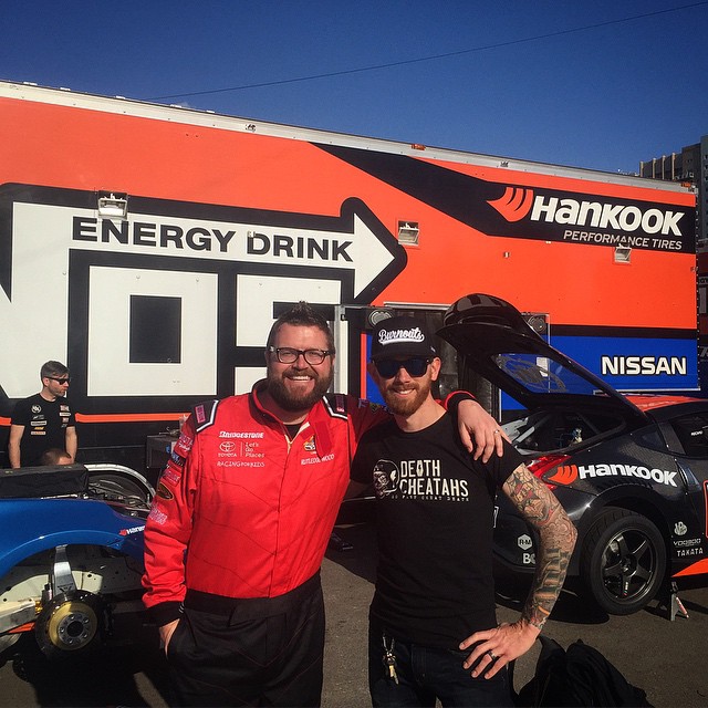 My buddy @rutledgewood stopped by to check out the cars before hopping into his FR-S. Rutledge is a (hilarious) host on Top Gear USA and will be competing in the Celebrity Race next weekend at the @toyotagplb. #thisis64 @chrisforsberg64