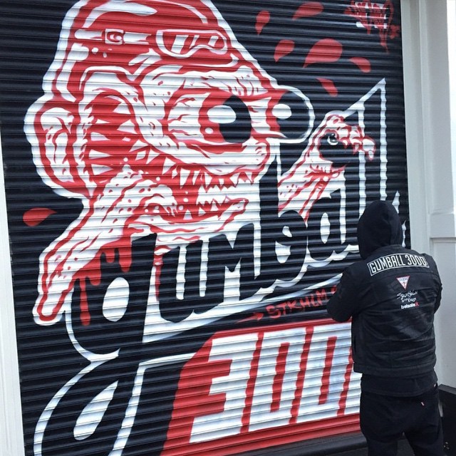 It was a long driving day but we made it to Amsterdam! As soon as we arrived, @tristaneaton did what he does. Amazing artwork! Also happy birthday to my man! #Gumball3000 #GuessVipers #tristaneaton #dai9 #Amsterdam
