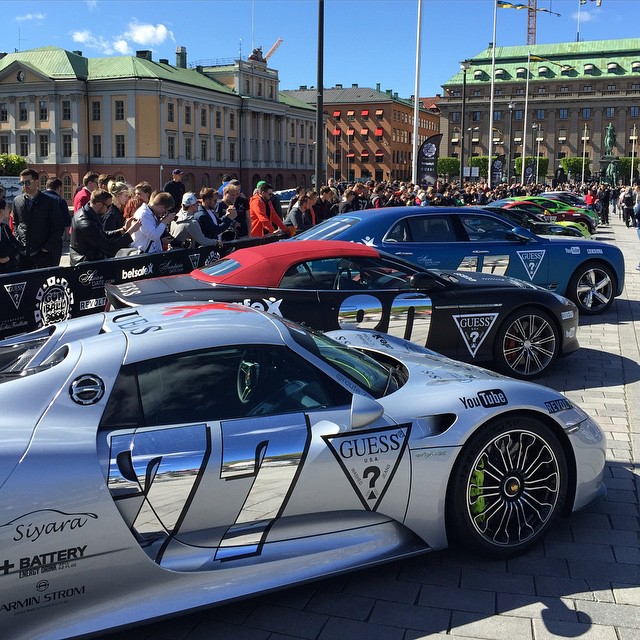 The starting grid of @gumball3000 It starts tomorrow morning! #Gumball3000 #guess #918 #dai9