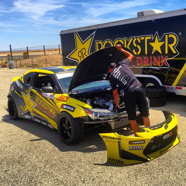 We had a great test day out here in California. The tC is now on its way to Atlanta with @btxind and @aww_dude's @scionracing truck convoy! #holdstumt #eastboundanddown