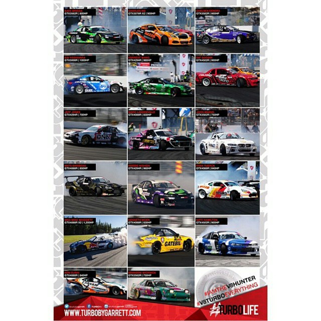 Who's coming to #fdatl this weekend? If so pick up this limited edition Team #turbolife poster featuring all of the Garrett Pro #FormulaD teams! Make sure you get it signed by Forrest #turbobygarret #iamthev8hunter #getnuts #getnutslab #forrestwang