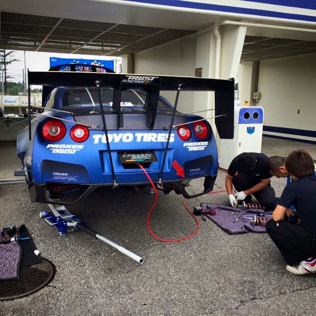 Dialing in the #TRUSTracing 35RX GT-R in preparation for the next round of D1GP at Tsukuba Circuit.