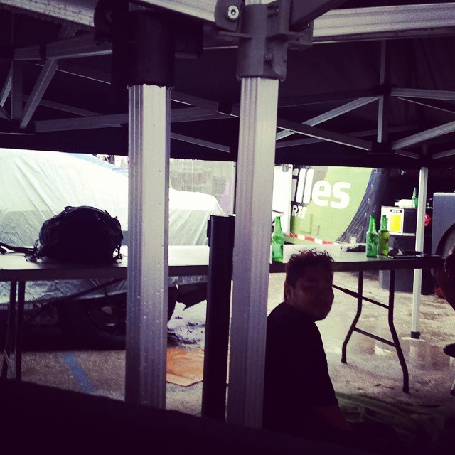 Hiding from the crazy storm that just rolled in to @formulad Orlando #FDORL #FDFL #TeamAchilles