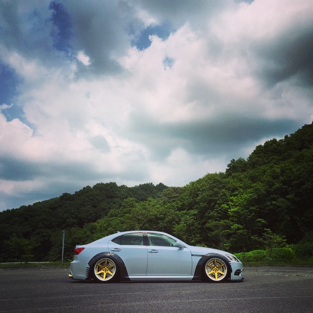 Last day in Tohoku, shooting Forzato Lexus IS350. What do you guys think about our new Imperial Gold finish on the WORK Zeast ST1? #artofwheel