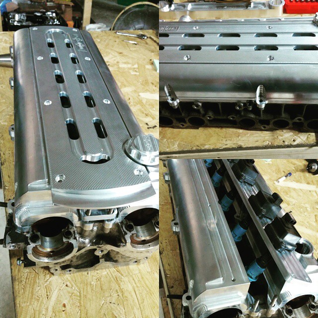 Ocdworks billet valve cover package for NA head using our billet TT coil bracket. #2jzgte #evolution #2jz #2jzge #supranation #supra #supratt #jza80 #jza70 #turbo #boost #turbocharger #formulad2015 #formulad #forrestwang808 #sr20det #rb26dett #toyota #toyoyasupra #carswithoutlimits #borgwarner #boostporn #t51r #hkst51r #ocdworks2jzsolution #4g63 #drift #supraforums #supratt