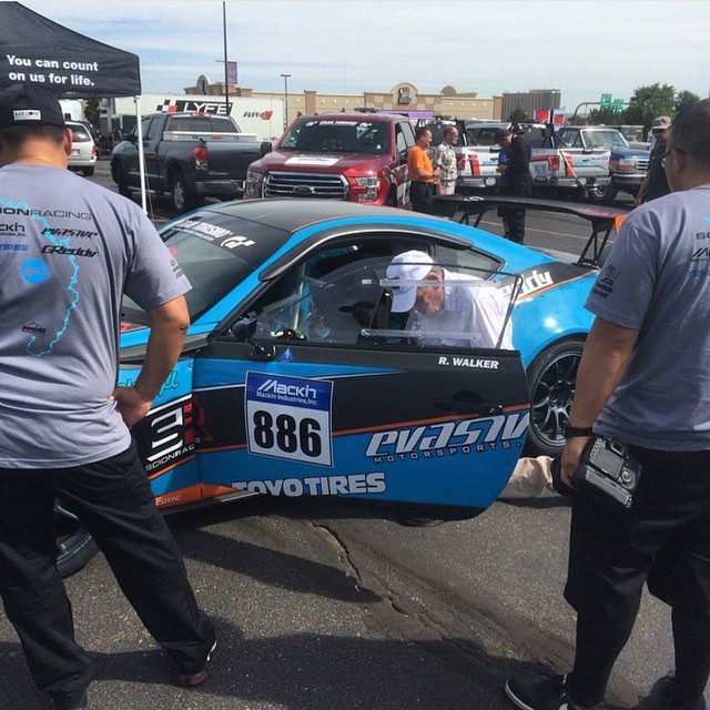 The busy race week starts off with The Pikes Peak Tech Inspection for the @scionracing #mackinindustries FR-S. Tomorrow they practice on the chilly top sector. We will also soon be off to New Jersey for #FDNJ drift car prep...