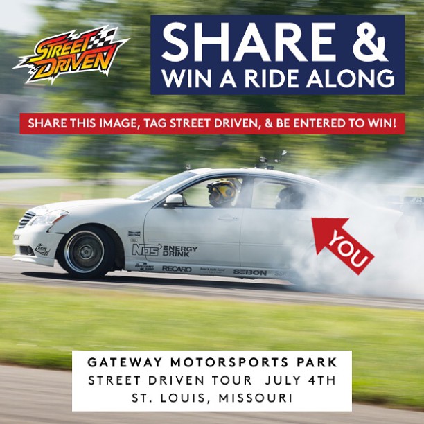 You want a free ride along at Street Driven St. Louis? Share this image and tag @streetdriventour to be entered into the drawing! Not has been a long time since I have been to the Midwest! #slidealongs #streetdriven
