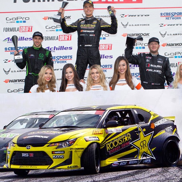 Can't believe we pulled off the win tonight! We're now leading both the World AND the US @formulad Championship. Thanks to all of you that have believed in us!! #RockstarDrift @rockstarenergy @hankookusaracing @scionracing #HoldStumt #PapadakisRacing