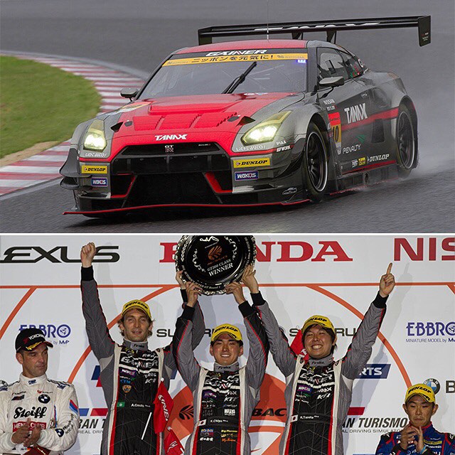 The GAINER,Inc.​ NISMO GTR no.10 on WORK wheels did it again! Andre Couto, Katsumasa Chiyo​ and Ryuichiro Tomita won the 1000km of Suzuka yesterday! Only 3 rounds left and the Gainer GTR is in good position to bring the title home! Congratulations and good luck guys! Photo credit: @plribault (Leblogauto.com​)