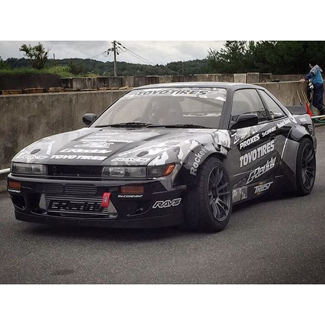 GReddy Racing driver, #MasatoKawabata's battle ready practice car, PS13 full of GReddy SR parts and #RocketBunny V1 FSR Kit with optional fenders. #ShopGReddy.com, your source for Rocket Bunny aero kits in North and South America.