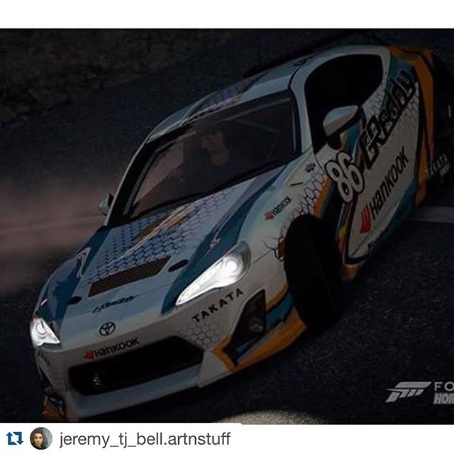 #GReddyArt to close out this Labor Day holiday weekend. #FUN ・・・ #Repost @jeremy_tj_bell.artnstuff Got my @formulad on in #forzahorizon2 driving my custom built #homage to @kengushi 's @greddyracing #hankooktires @scionracing #frs