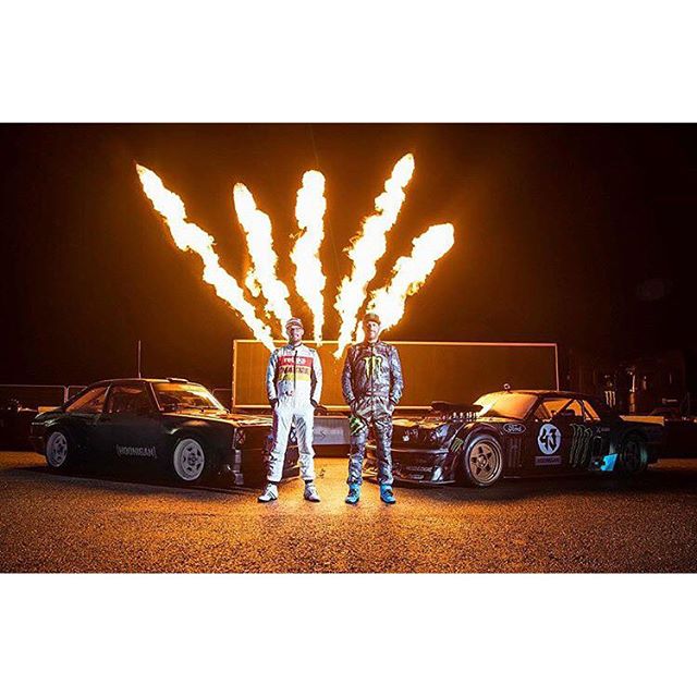 @gymkhanagrid is currently live streaming. Tune into the Monster Energy YouTube channel and check out @kblock43 driving the and myself piloting the all new @thehoonigans #gymkhanaescort.