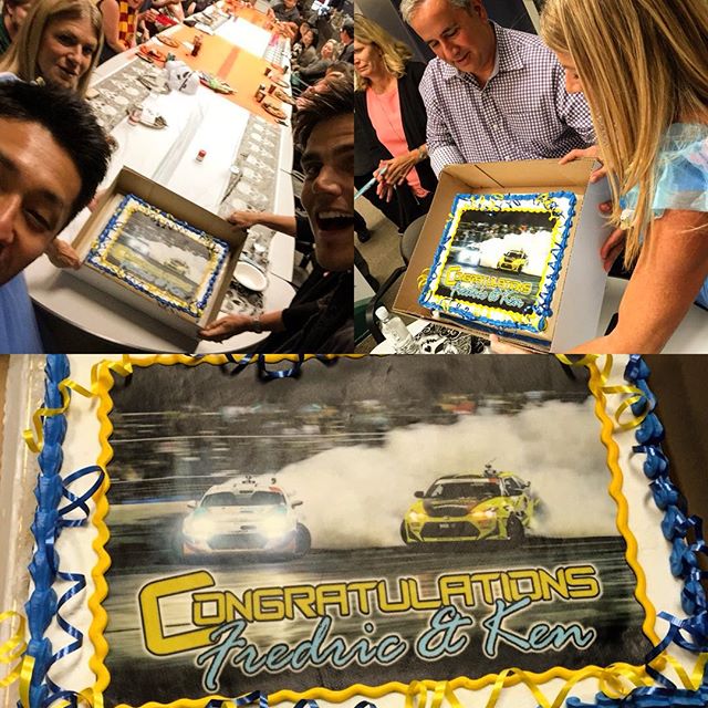 A huge thanks to everyone at the @scion headquarters for having @kengushi and I over for the Championship Lunch today! And @denisemsmith - the cake was bomb!! @scionracing