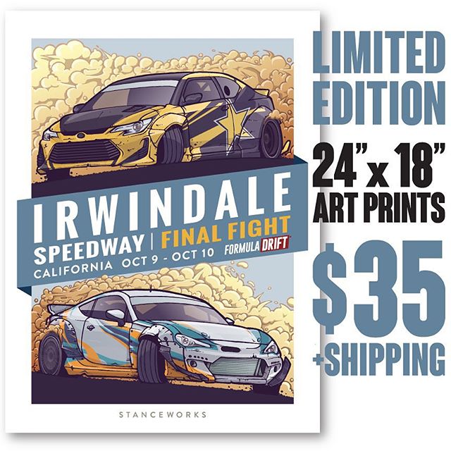 Introducing the StanceWorks x FD Limited Irwindale Edt Art Print Grab yours now, only 250 made. $35 + shipping (worldwide available) Comment "SOLD" & your email address Then look for an email from our friends @sasquatch.io to purchase Hand drawn by @Andrew_StanceWorks These 24"x18" limited edition prints have each been stamped, numbered, and signed to mark their authenticity, and the colorful scene has been full-color offset printed using vegetable inks on high quality, thick 12pt paper stock and sp/9-a