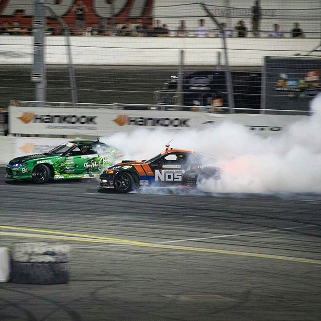 We had another tough battle with Forsberg at #fdirw. The Get Nuts Team went up against him quite a few times this year. Have to admit, my heart was racing when he left the line before the winner was announced. I thought it was over for me at that point. Nick @vegasdrift pointed to me then, meaning I had won 3rd place podium for the 3rd year in a row! It has been a pleasure racing at Irwindale these years. By far my favorite track, we hope it stays open.  @raceoneonline