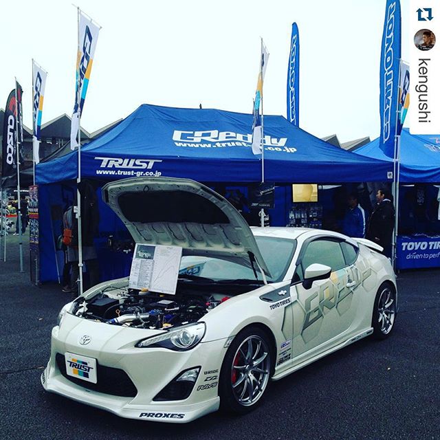 @kengushi will be at the today at --- @kengushi We are set up at the booth here are Fuji Speedway for Toyota Festival! Come by and pick up @greddyracing merchandise!