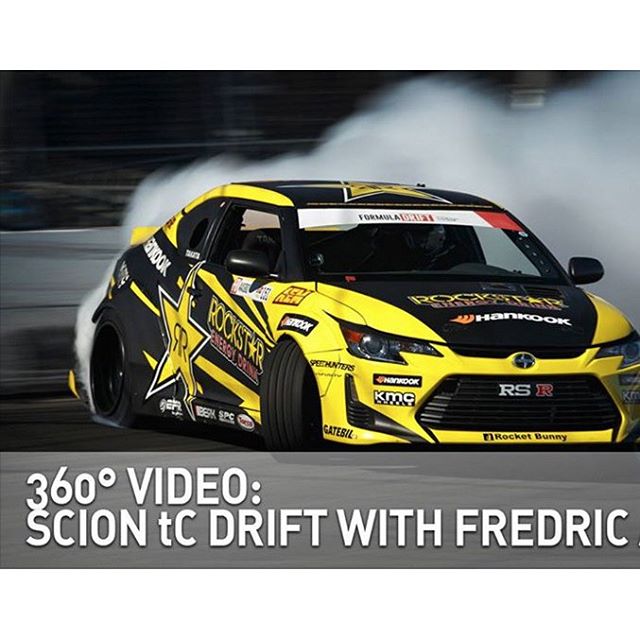 @scionracing stacked 7 GoPros on top of each other and made a really cool 360 degree ridealong video from Irwindale Speedway. Click the link in my profile to watch it on Youtube now! Get the app or watch on a computer to move the camera around.