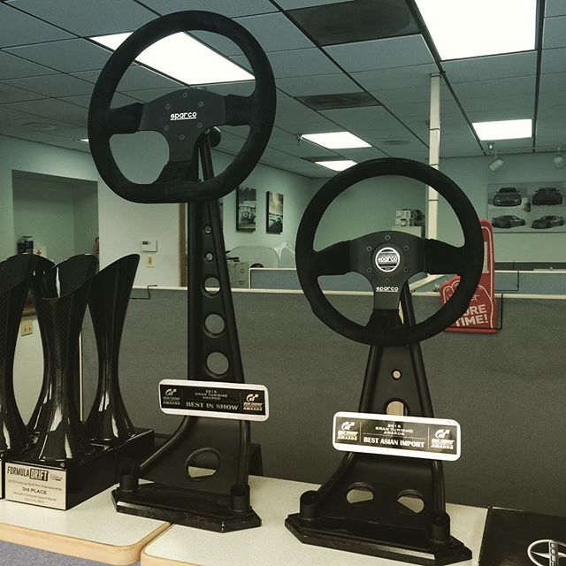 Back at the GPP HQ, with more more new hardware for the office. - for Best of Show #SEMA2015, to go along with our FormulaD Carbon trophies. It's been an incredible 2015 for the GReddy team. This is our 4th Grand Turismo Award win, 3rd consecutive and 1st Best of Show. - look for the in a future edition of Grand Turismo...