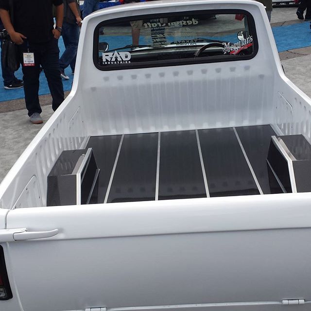 Everyone seems to be tagging me on the 3/4 front view of the truck we worked on but people not at sema got to see the carbon/aluminum bed we did on it.