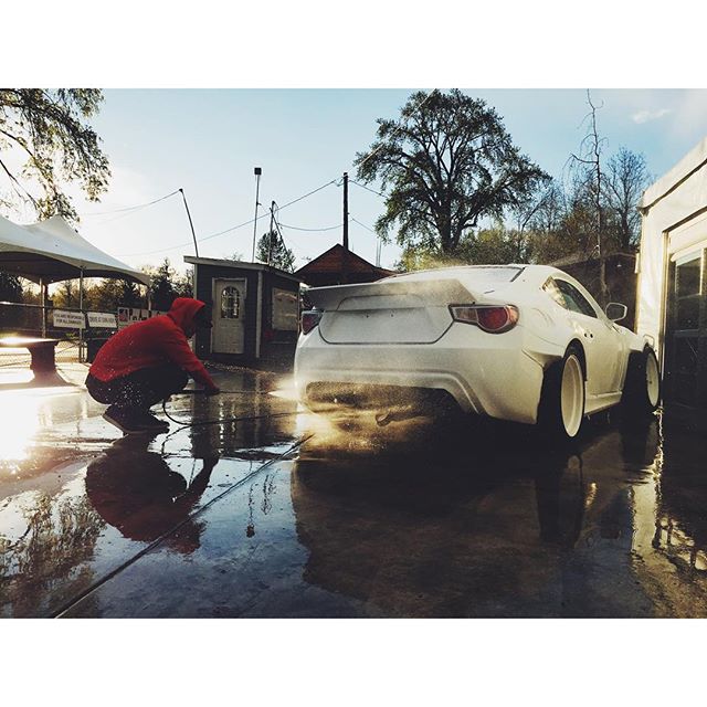Giving the @namelessperformance @scion FRS a bath earlier this year after a solid day of testing with the team.  @yaer_productions