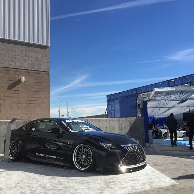 Last day at SEMA! Make sure you don't miss @jaycraaay 's Lexus RC on new WORK XSA 05C at the @toyotires Tread Pass!