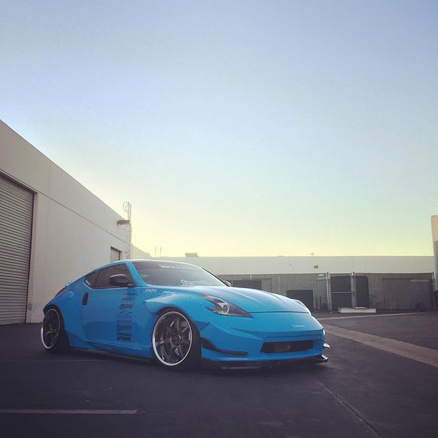 Post-SEMA shooting with @dom_zee Nissan 370Z on new WORK Emotion T7R 2P in LA today!