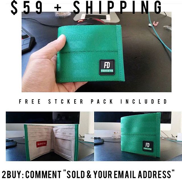 Wallet Drop! Introducing The Takata X FD 2015  Limited Edition Harvey's Wallet. FREE FD Sticker Pack included. Grab your Limited Edition wallet before they are gone. Only 500 left $59.99 + shipping (worldwide) TO BUY: Comment “SOLD & your email address” Then look for an email from our friends @sasquatch.io to purchase. sp/7-12  