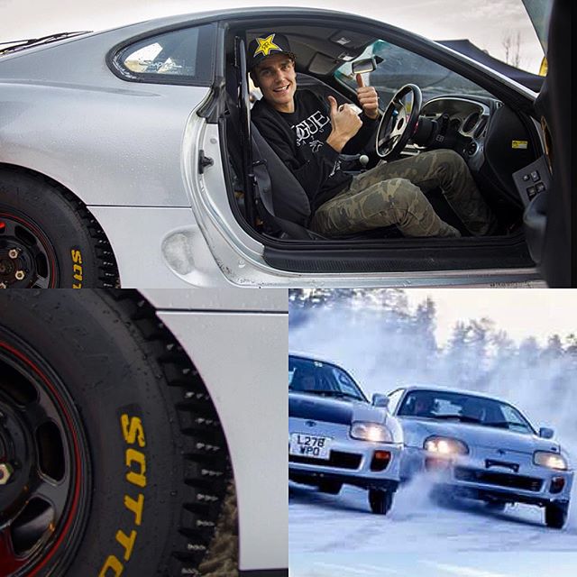 See those studs? Real 15" ice tires provide an incredible amount of grip. A couple Supras, a few sets of these tires and a frozen lake definitely sounds like a dream date to me. (photos by @camillast_photography and @onroaders)