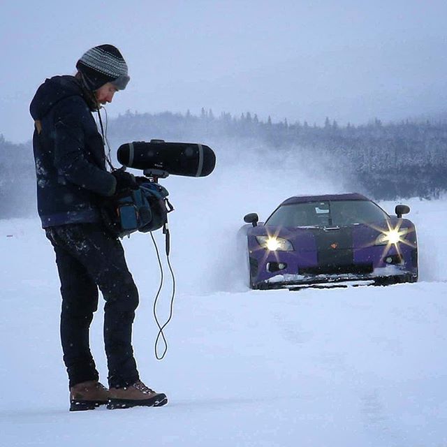 Incomiiing! Capturing twin supercharged, V8 1018 hp engine rumble for @borning_film in the snow. @autoxo.no